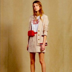 SANDRO tweed cardigan jacket and skirt set